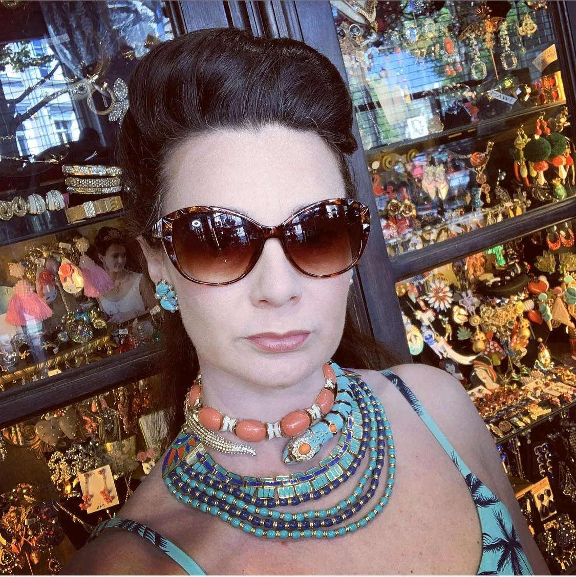 Hattie Carnegie Egyptian Revival Turquoise Necklace