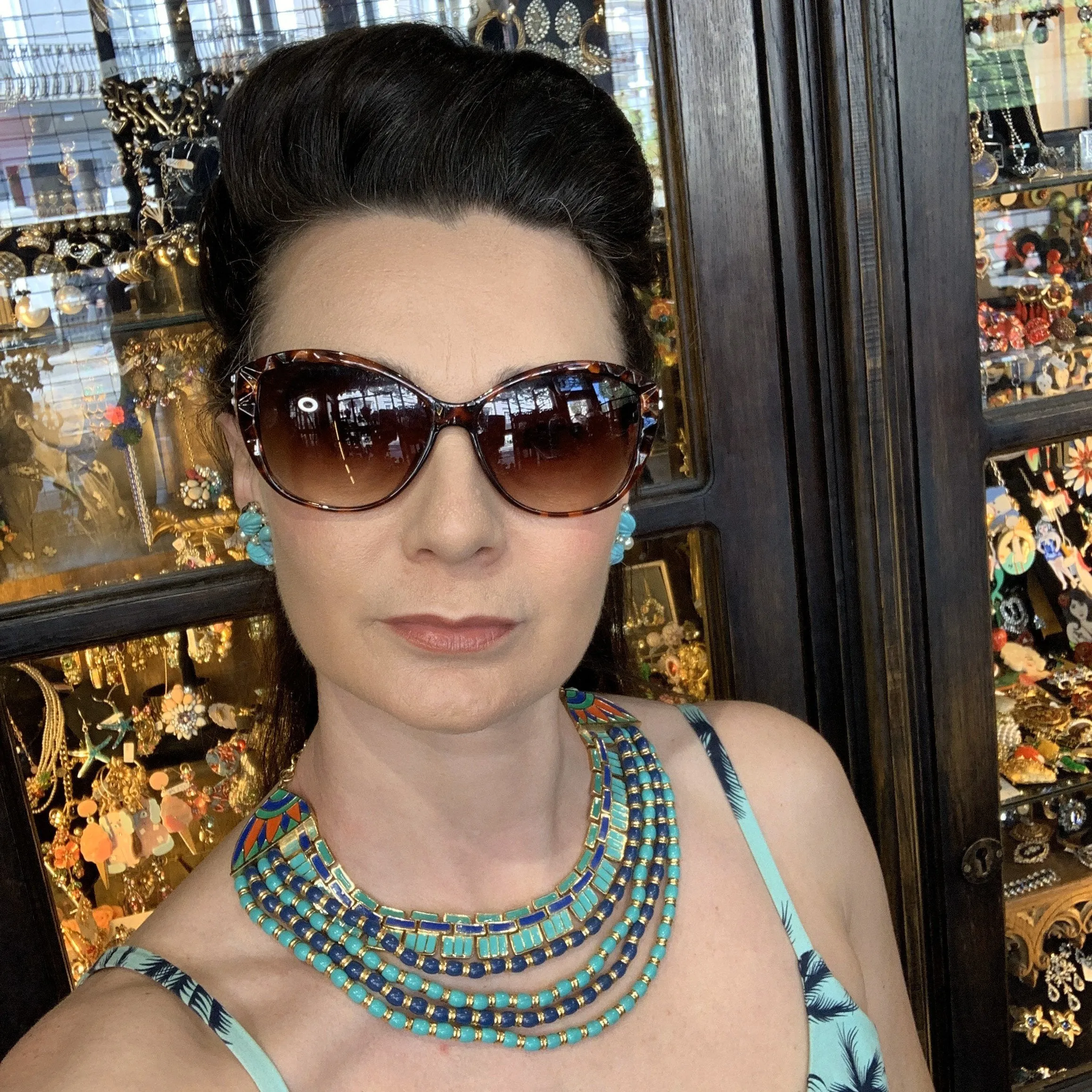 Hattie Carnegie Egyptian Revival Turquoise Necklace