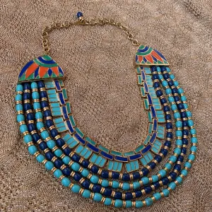 Hattie Carnegie Egyptian Revival Turquoise Necklace