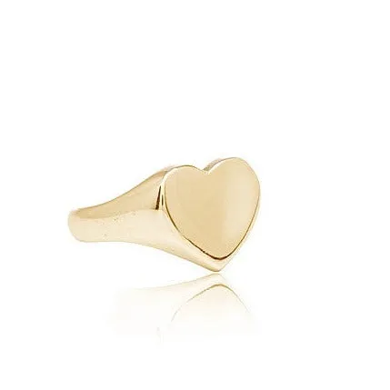Heart Signet Ring, 9kt Yellow Gold