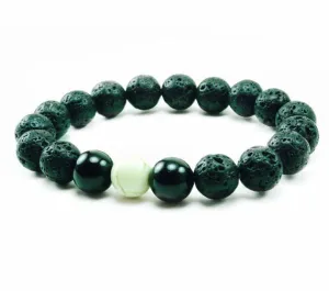 Heru 10mm Lava Onyx Howlite Beaded Bracelet