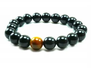 Huracan 10mm Tiger Eye Onyx Beaded Bracelet