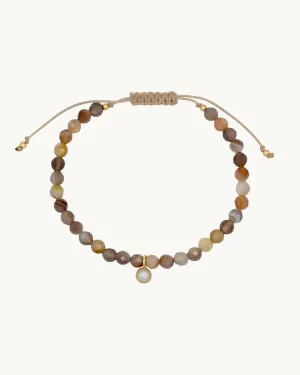 Jaden Friendship Bracelet Pearl and Agate 14K