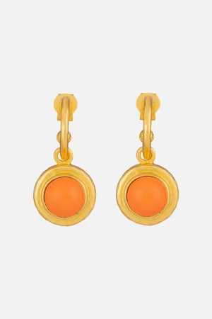KAMEO ORANGE CORAL STONE EARRINGS MULTI