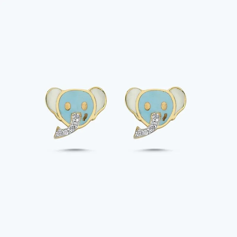 Kids Elephant Diamond Earrings