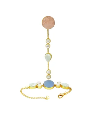 Kova Hand Harness (Rose Quartz) / Ring Bracelet