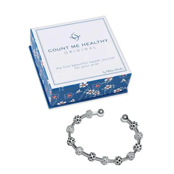 Ladybug Silver Crystal And Onyx Journal Bracelet