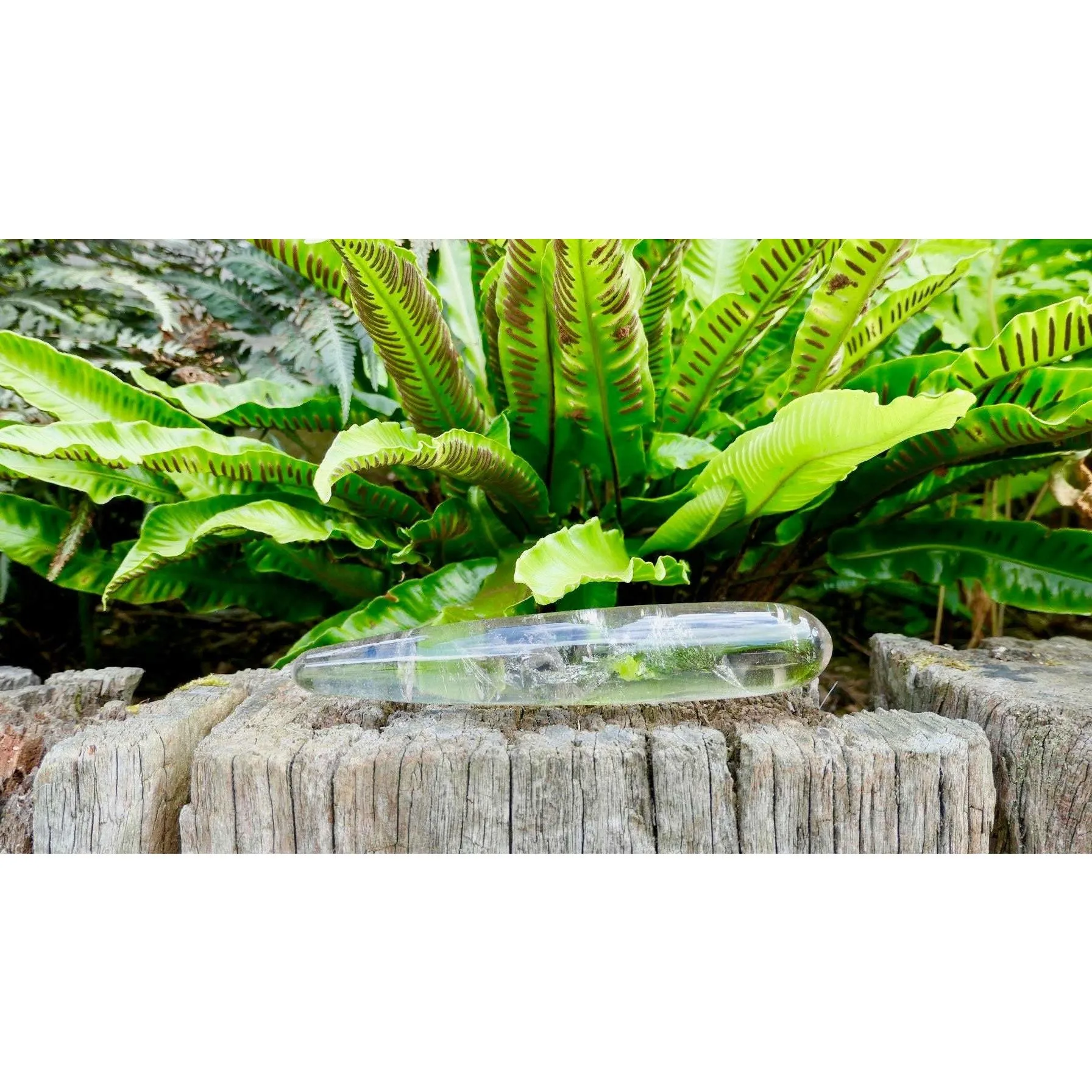 Large Slim Clear Quartz Yoni Wand
