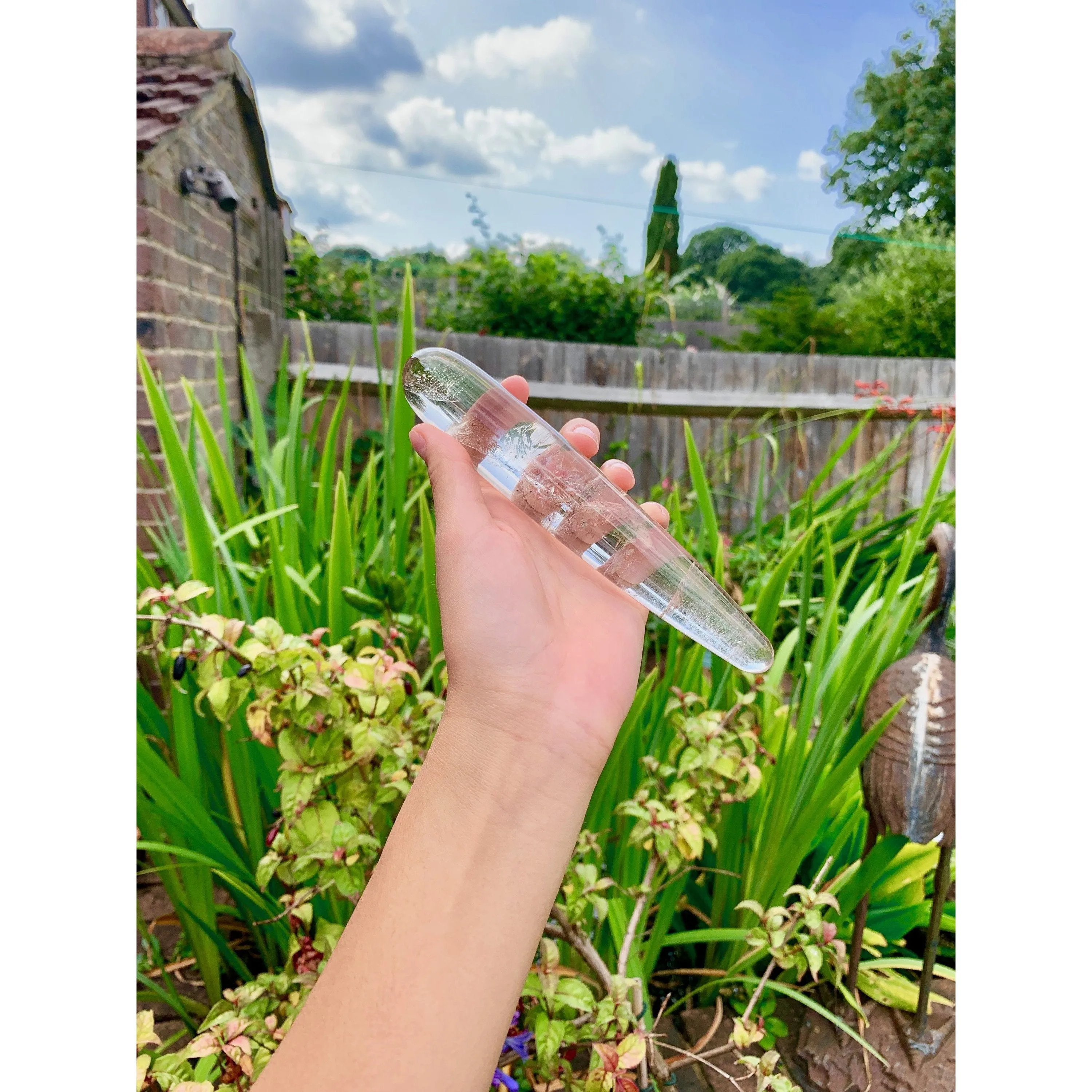 Large Slim Clear Quartz Yoni Wand