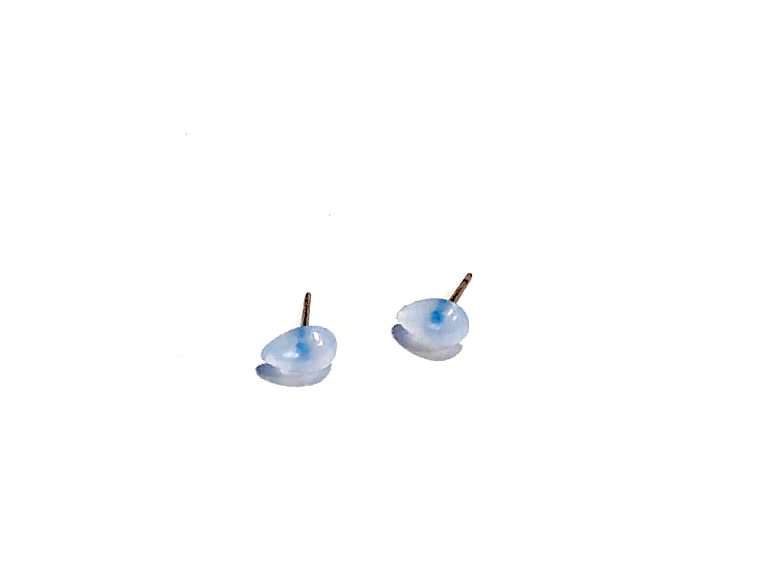 Light Grey Blue Opal Teardrop Stud Earrings