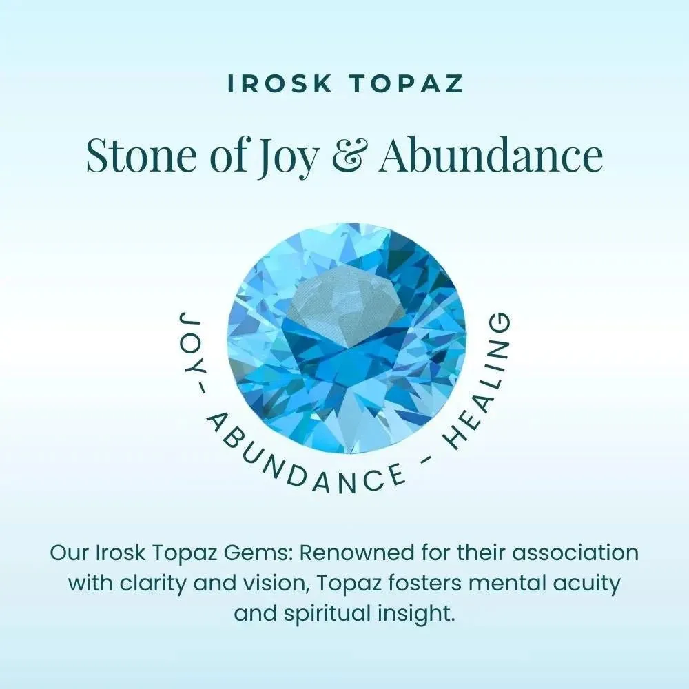 London Blue Topaz Cross Pendant Necklace in 925 Sterling Silver - Irosk Australia ®
