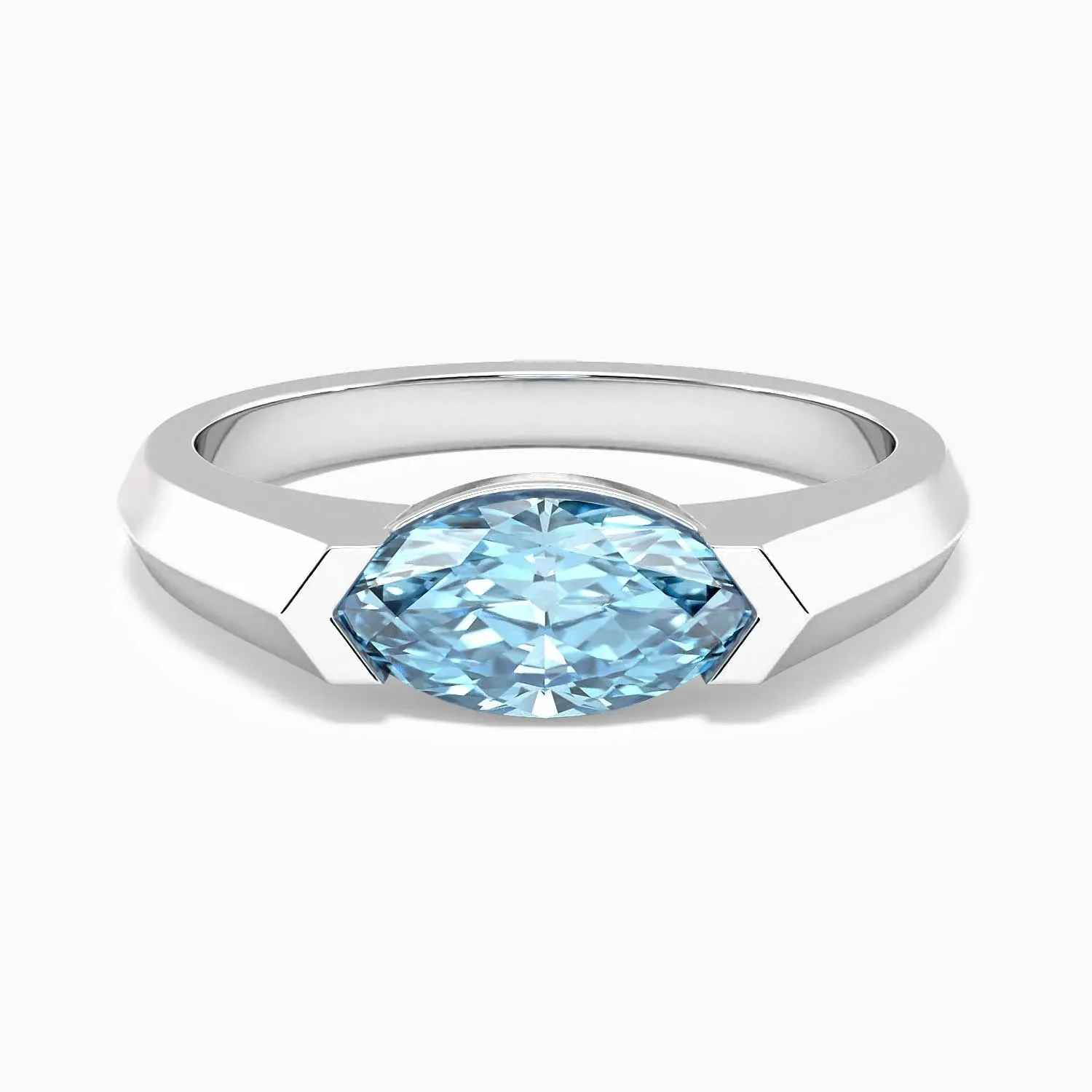 Marquise Cut Topaz Semi Bezel Set RIng