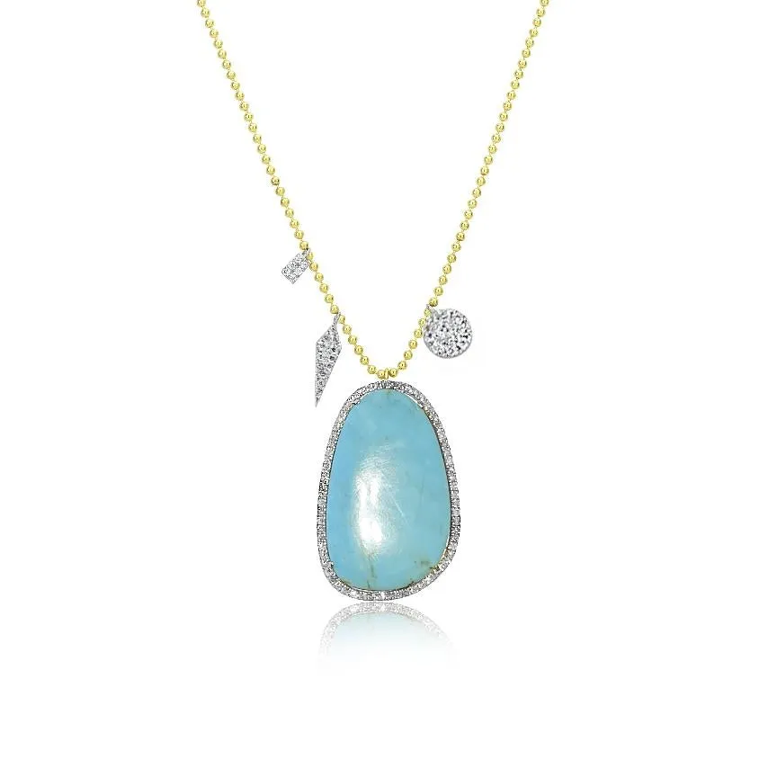 Meira T  Turquoise & Diamond Spot  Necklace