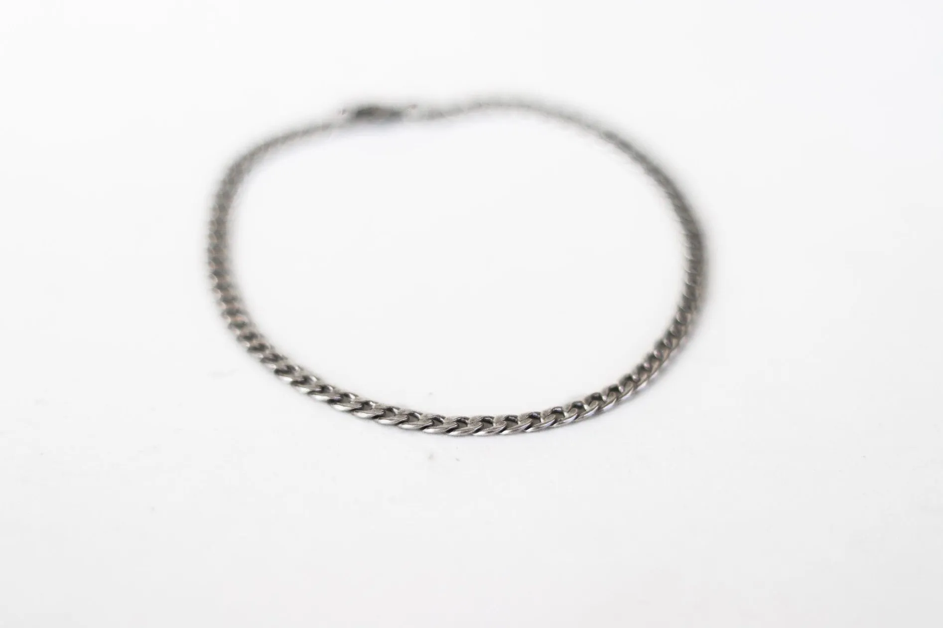 Men's ankle bracelet, silver tone link chain anklet for him