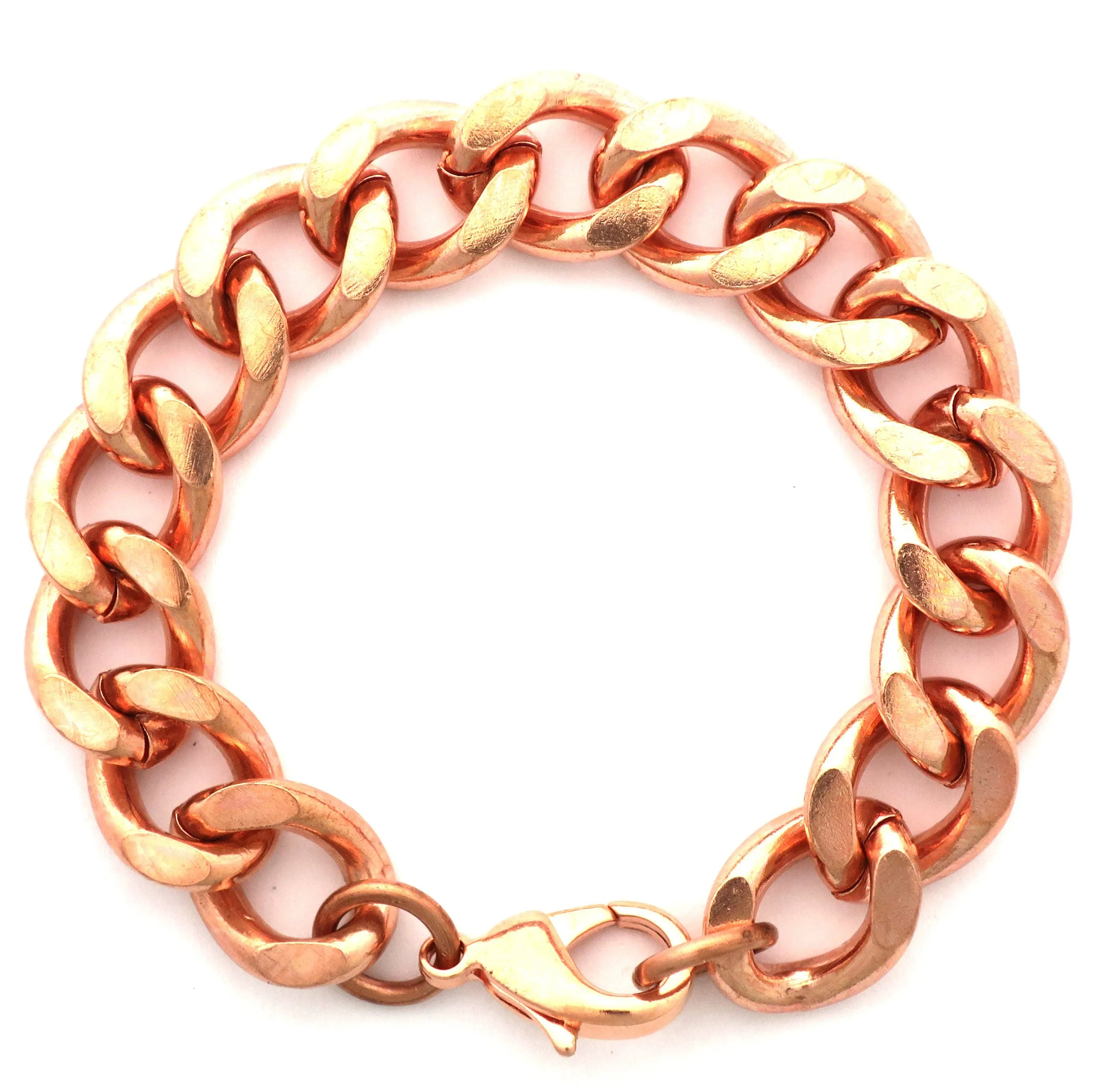 Men's Copper Chain Set Chunky 16mm Copper Cuban Curb Chain Set SET162 Solid Copper 24 Inch Necklace Matching Copper Bracelet Chain