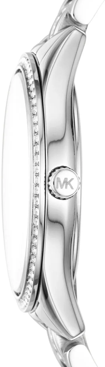 Michael Kors Mini Lauryn Pavé Silver-Tone wristwatch, silver