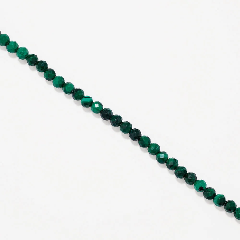 Micro Malachite Bead Bracelet in Gold