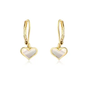 Mother of Pearl Dainty Heart Lever Back