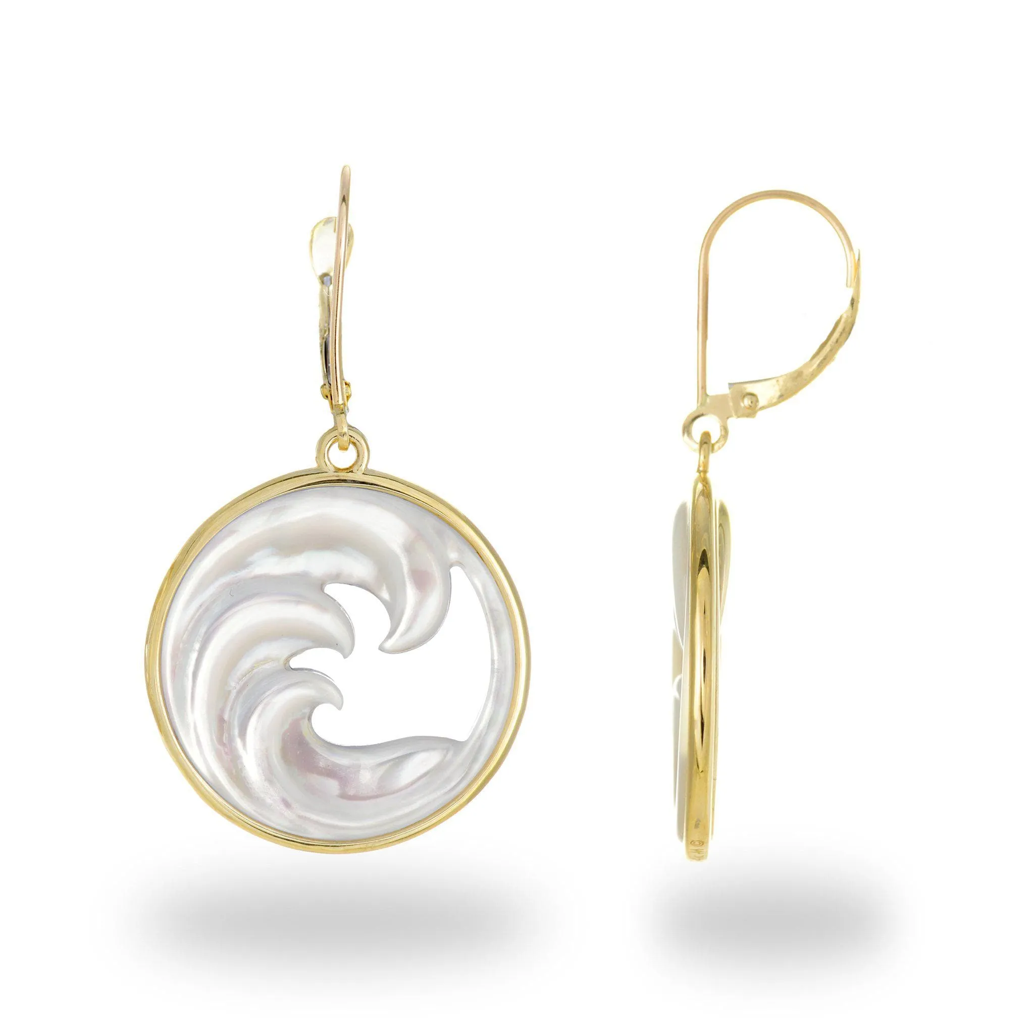Nalu Mother of Pearl Earrings in Gold - 22mm