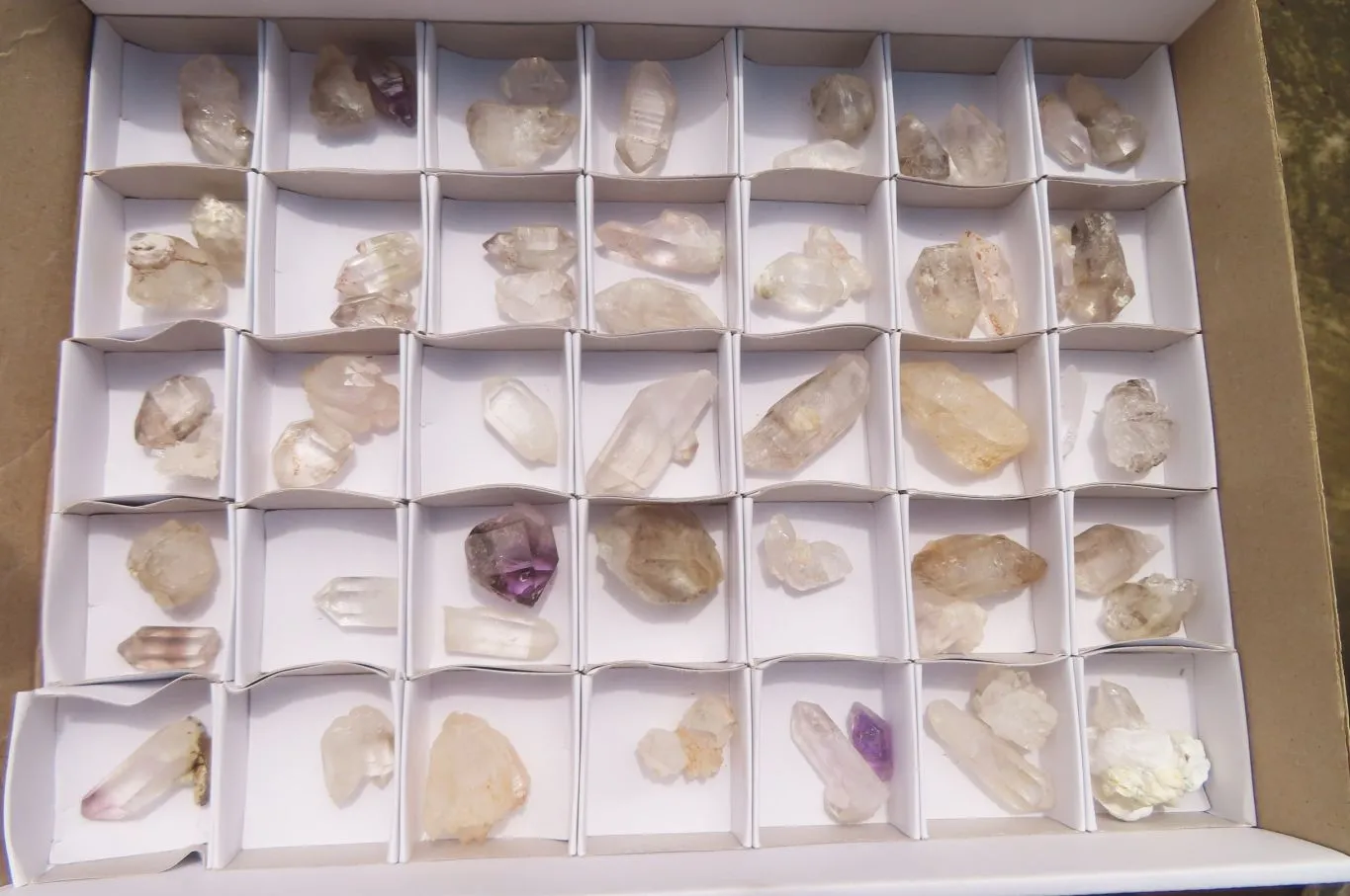 Natural Smokey Amethyst Quartz Crystals x 57 From Brandberg, Namibia