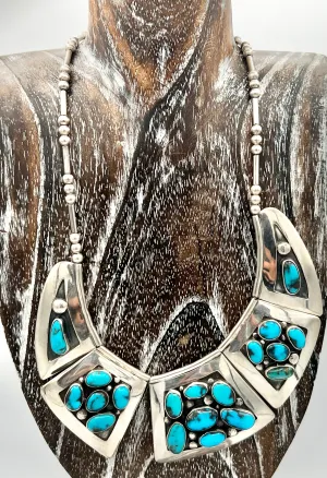 Necklace- Chocker Vintage 1950's Bisbee Turquoise Sterling