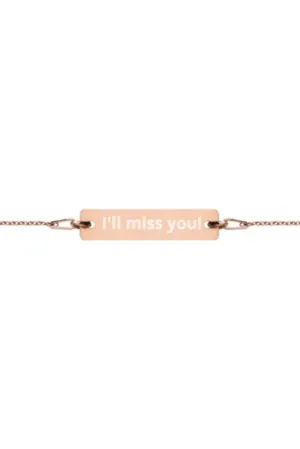 Oilfield Engraved Silver Bar Chain Bracelet (Write Your Own Message)