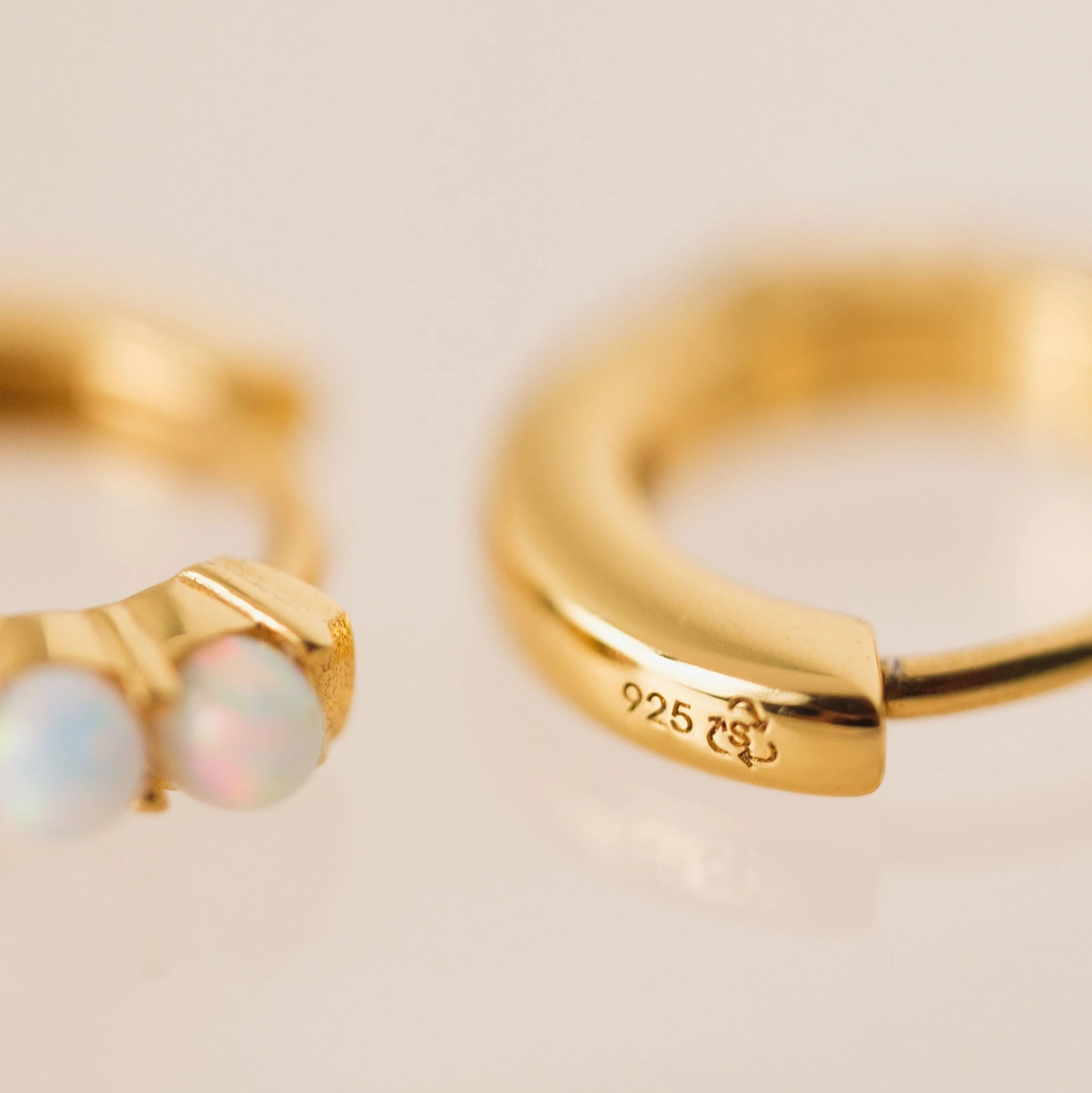 Opal 11mm Huggie Hoop Earrings