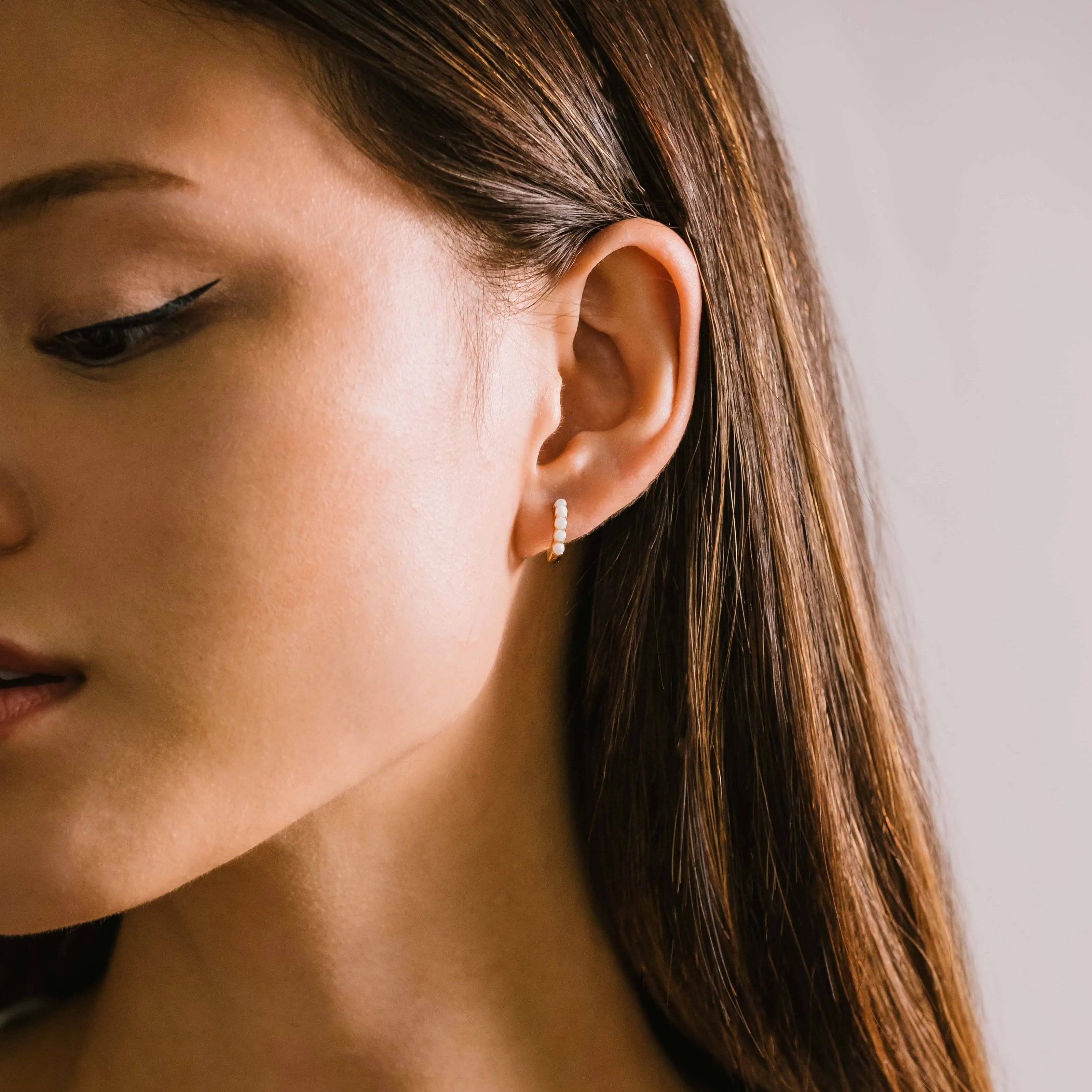 Opal 11mm Huggie Hoop Earrings