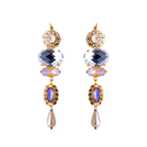 Ornate Marquise and Dangle Leverback Earrings in "Butter Pecan" *Preorder*
