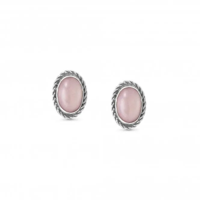 Oval Rich Stone Pink Opal Earrings 027800/024
