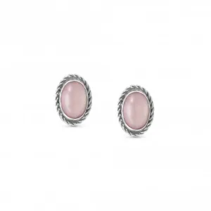 Oval Rich Stone Pink Opal Earrings 027800/024