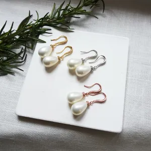 Pearl teardrop earrings gold , silver, rose gold