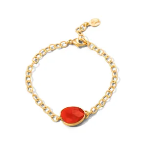 Pebble Bracelet, Red Onyx, Gold