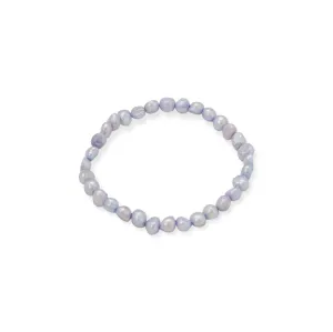 Periwinkle Blue Cultured Freshwater Pearl Stretch Bracelet