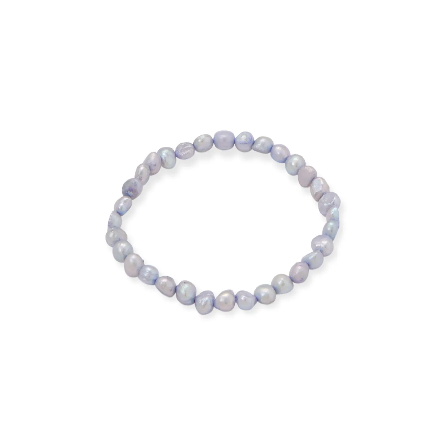 Periwinkle Blue Cultured Freshwater Pearl Stretch Bracelet