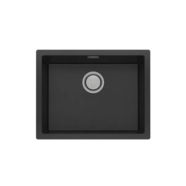 Phoenix 5000 Series Large Single Bowl Quartz Resin Sink 593 x 466mm Matte Black