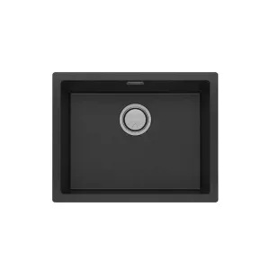 Phoenix 5000 Series Large Single Bowl Quartz Resin Sink 593 x 466mm Matte Black
