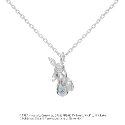 [[Pokémon]Glaceon & Pokéball necklace K18 white gold