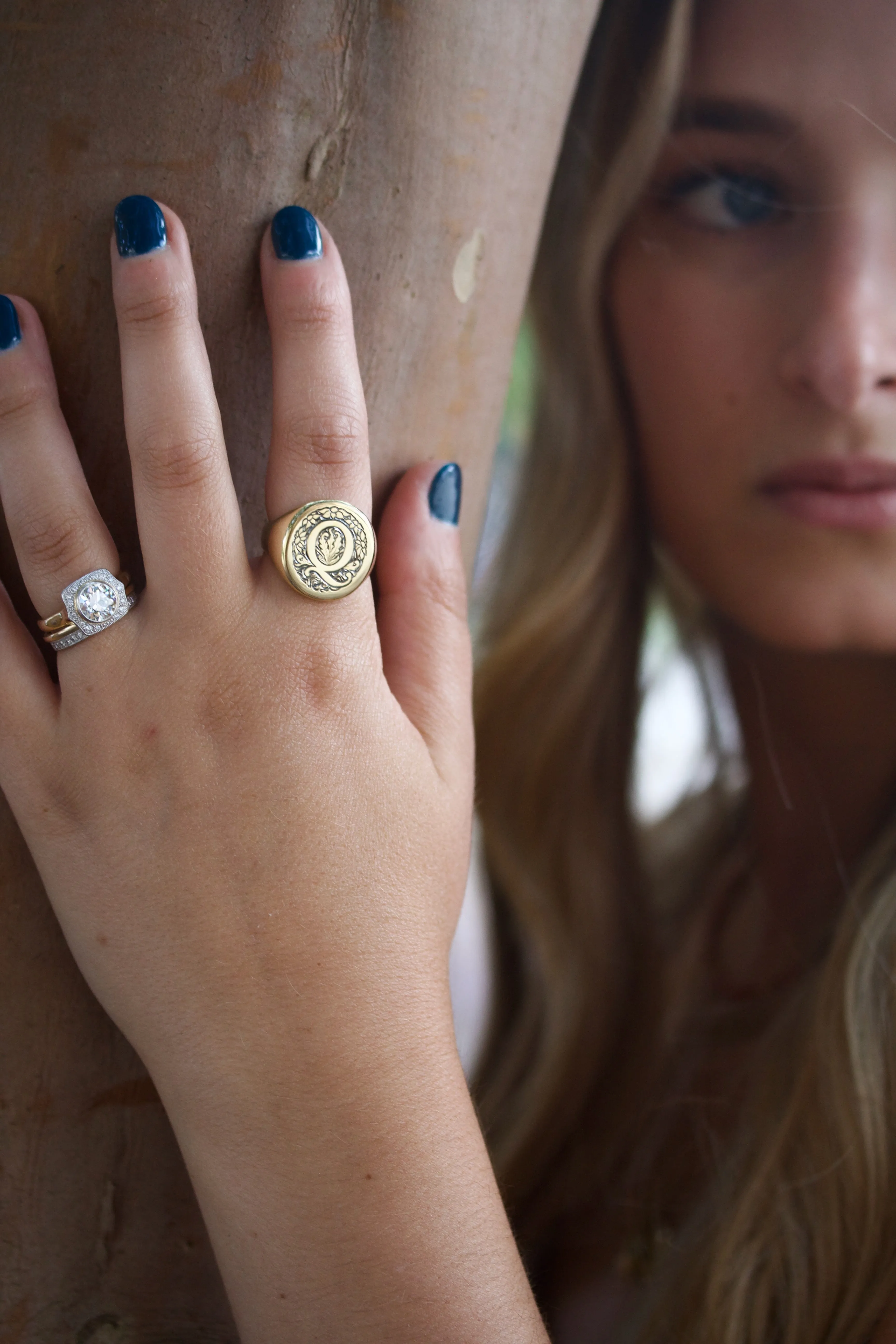 Q Signet Ring