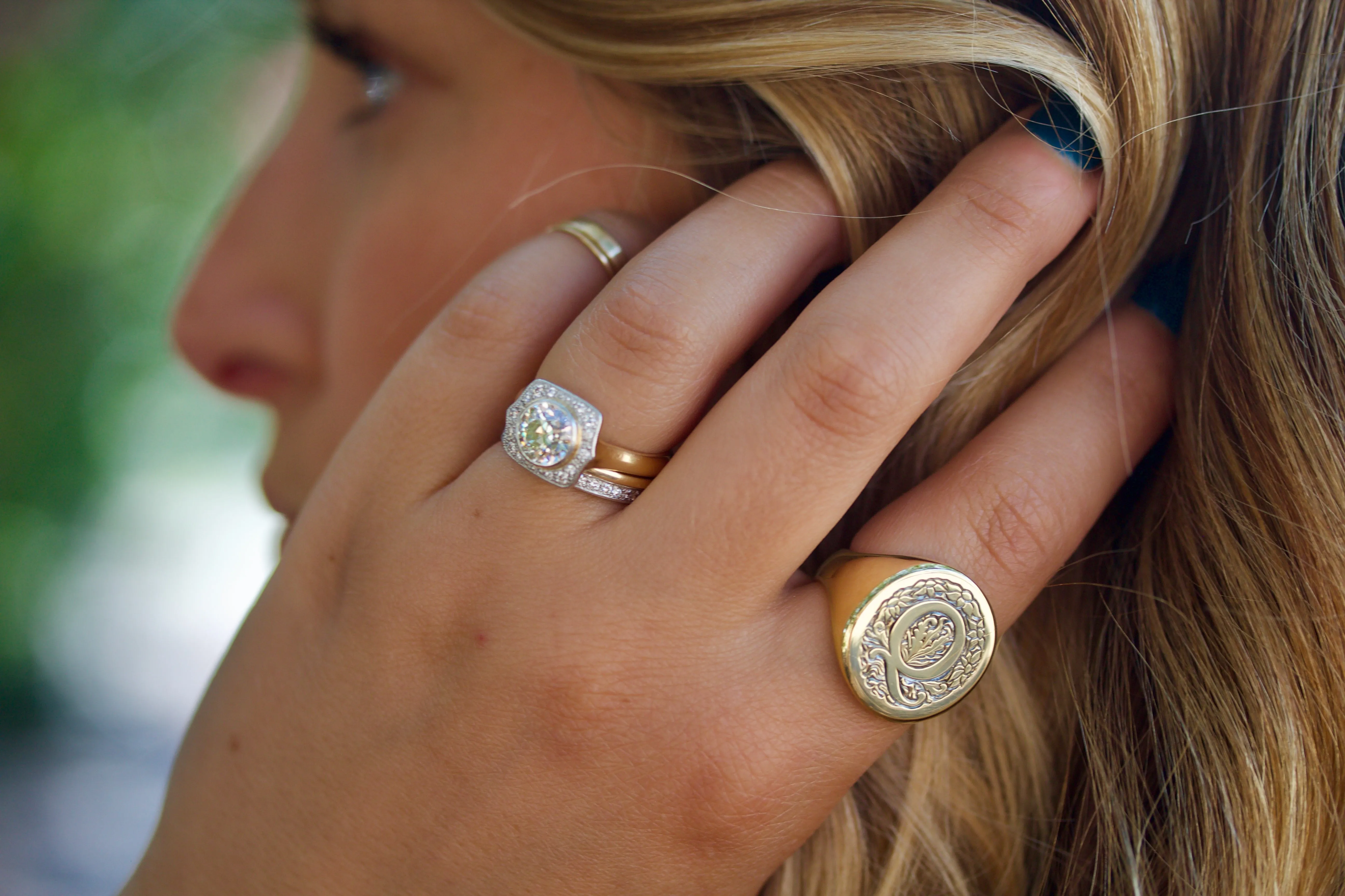 Q Signet Ring