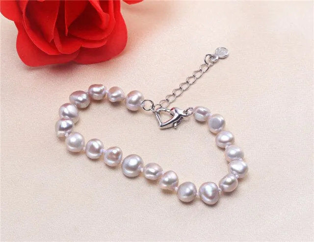 Romantic Heart-shaped Baroque Pearl Bracelets