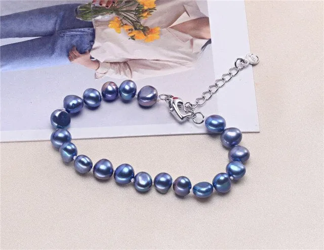 Romantic Heart-shaped Baroque Pearl Bracelets