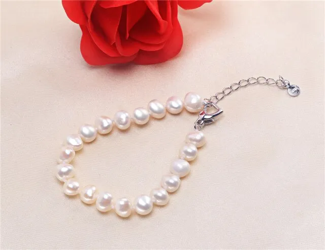 Romantic Heart-shaped Baroque Pearl Bracelets