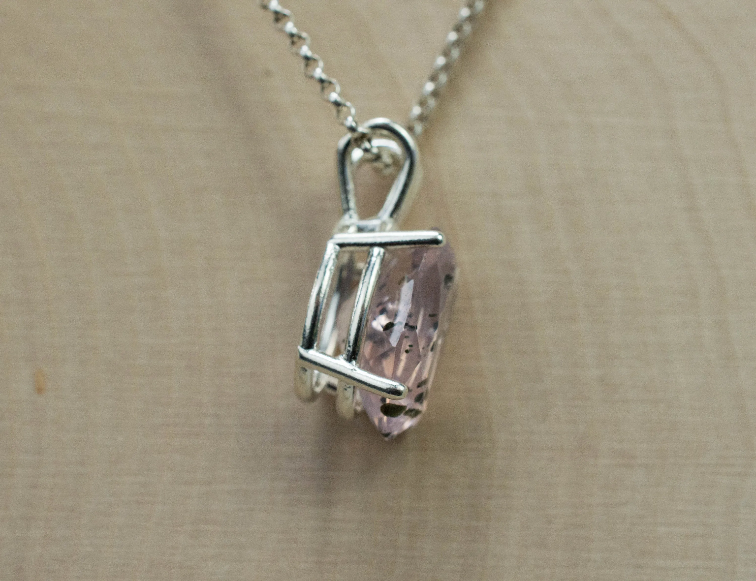 Rose Quartz Pendant; Natural Untreated Tanzania Diopside Included Rose Quartz; 5.680cts