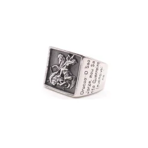 SAINT MICHAEL SQUARE SIGNET RING