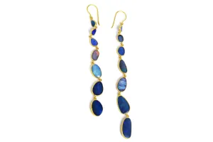 Seven Stone Drop Earrings Opal