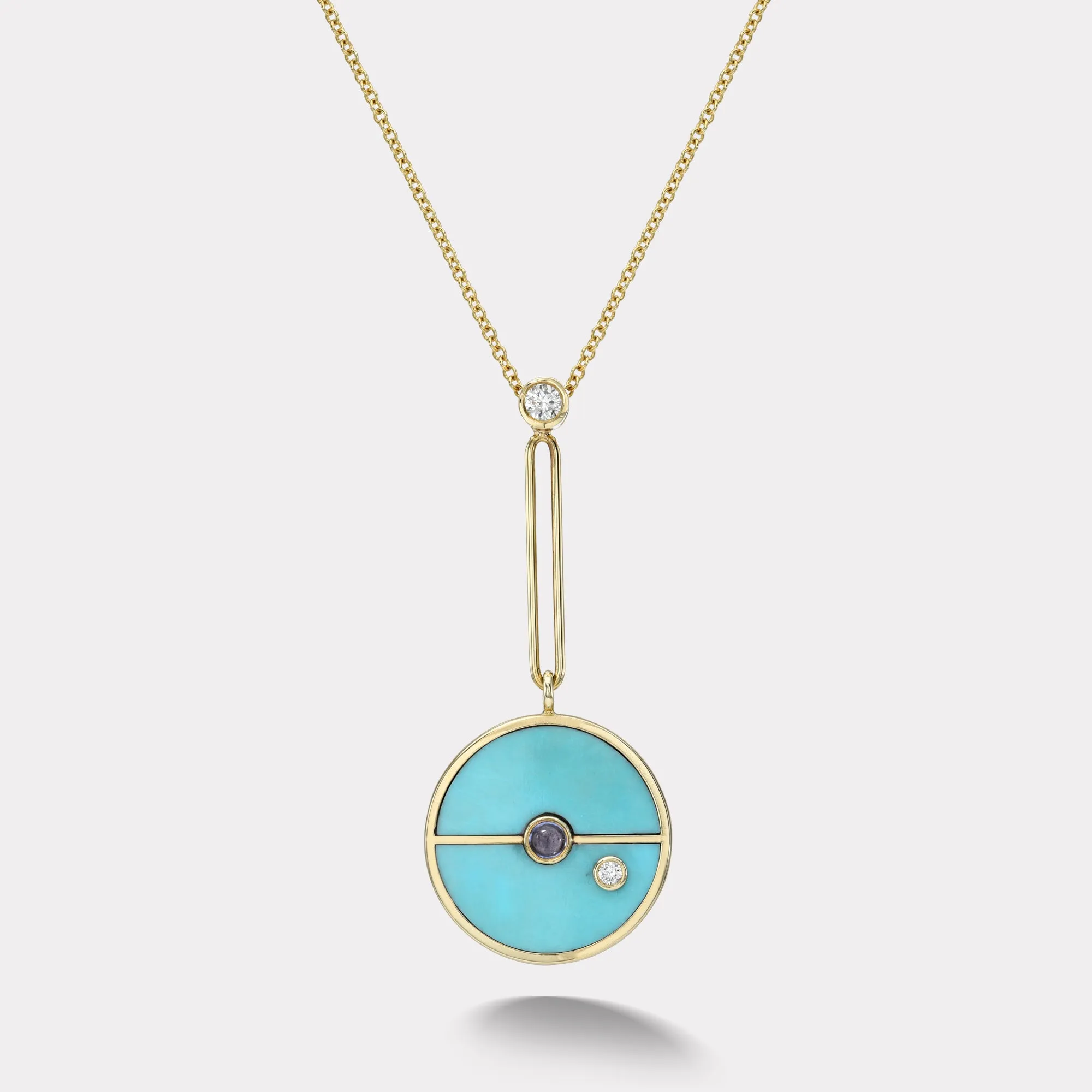 Signature Compass Pendant - Turquoise and Tanzanite