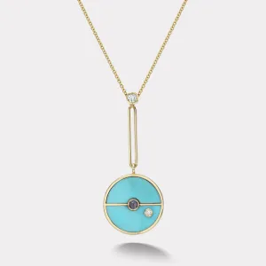 Signature Compass Pendant - Turquoise and Tanzanite