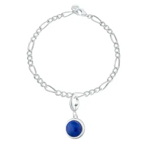 Silver Healing Stone Figaro Charm Bracelet