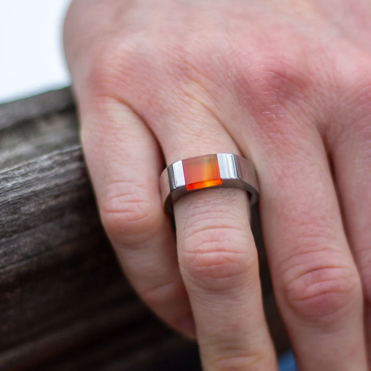 Silver Stainless Steel Signpost Signet Ring - Bring Your Own Stone